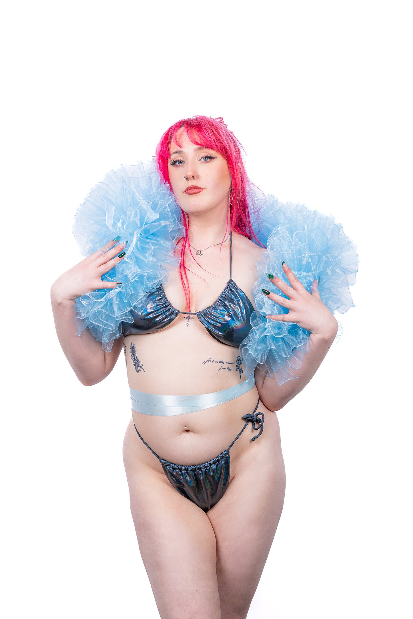 Baby Blue Organza Bolero