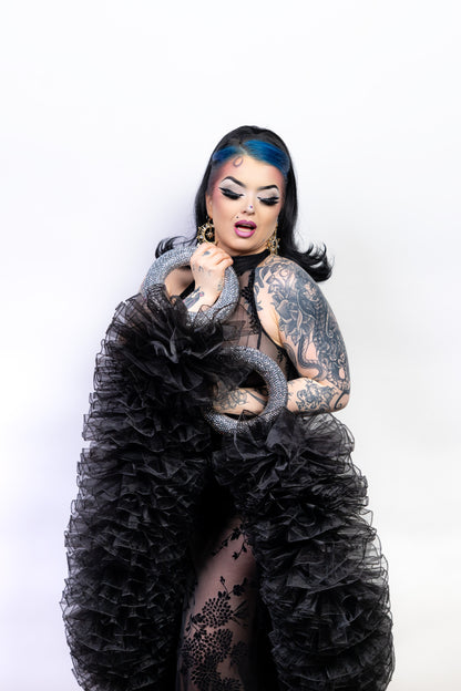 Black Organza Boa with Burlesque Bangles