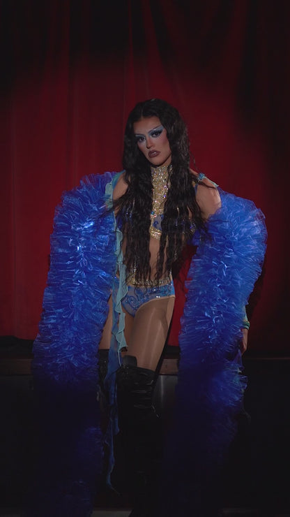 Blue Organza Boa