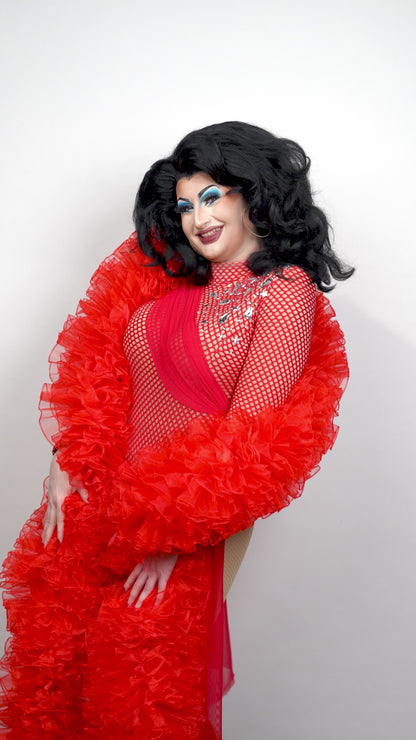 Red Organza Boa