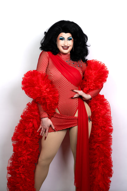 Red Organza Boa