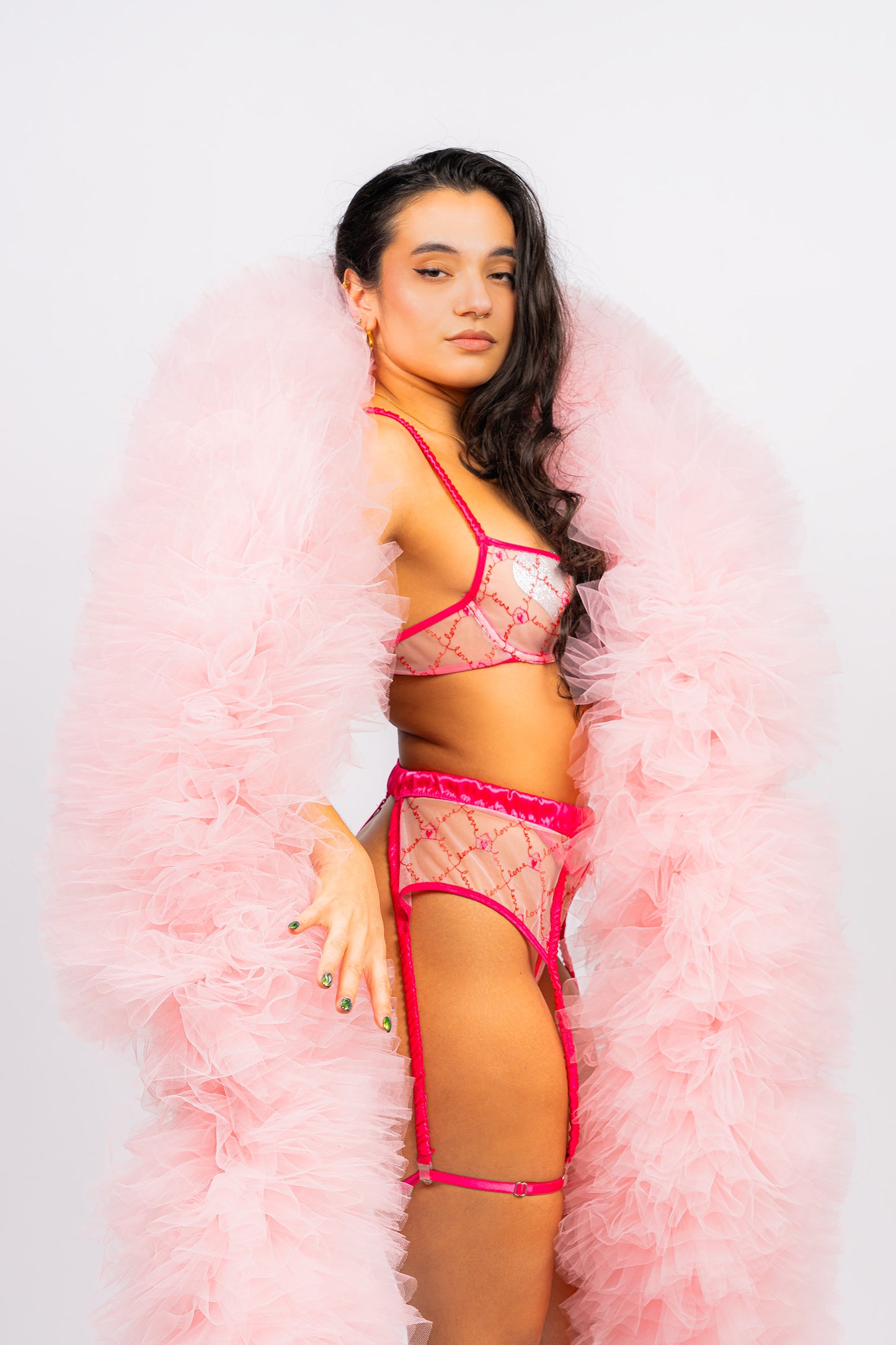Baby Pink Tulle Boa
