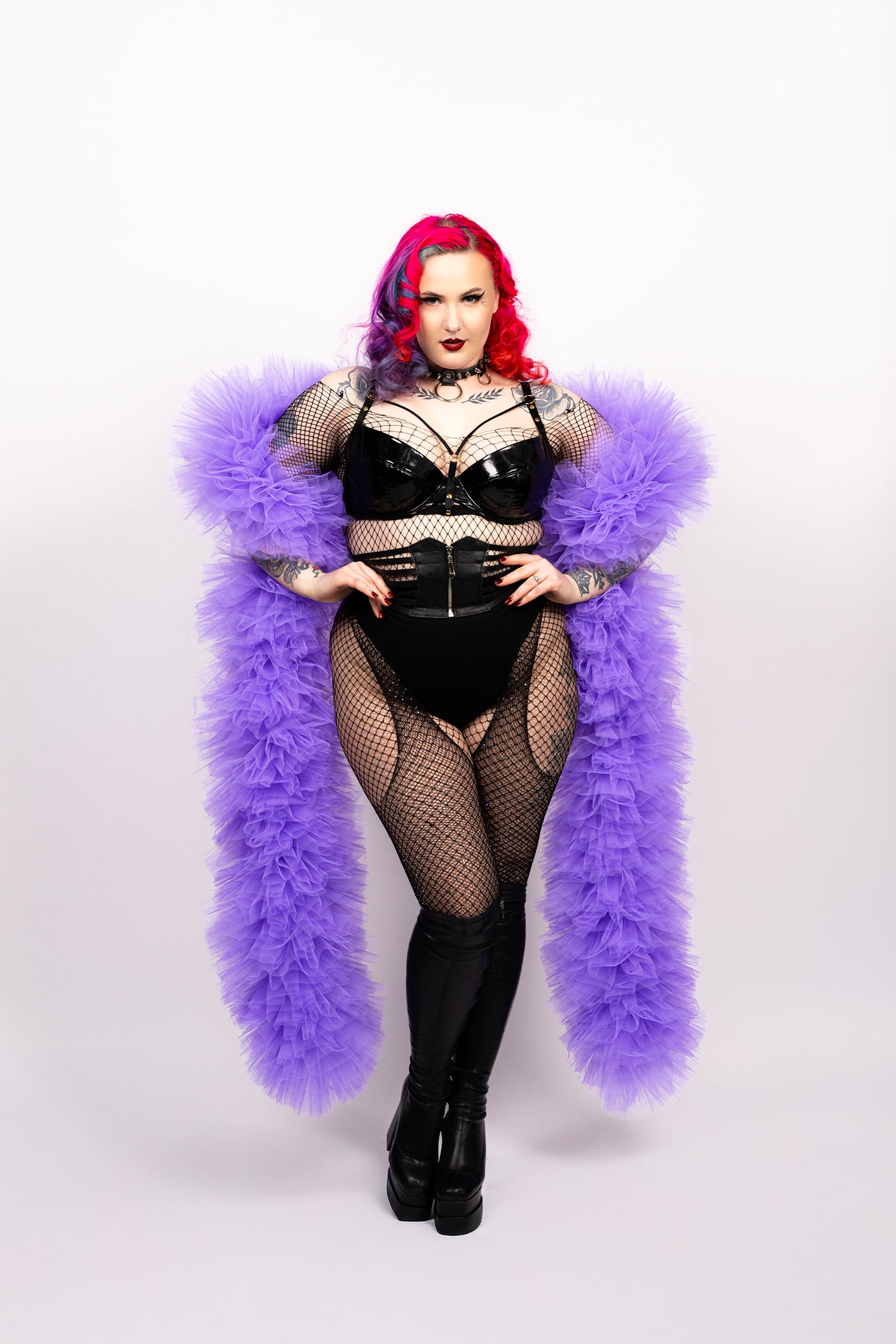 Purple Tulle Boa