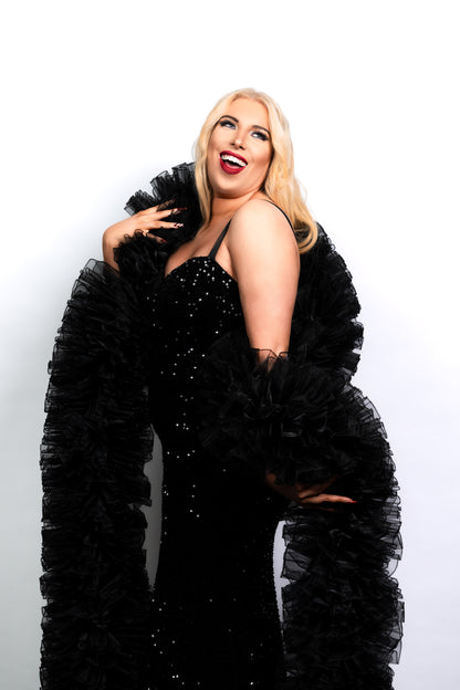 Black Organza Boa